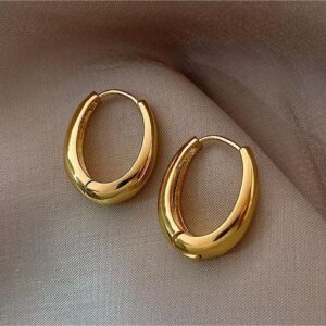 Oval ear hoops