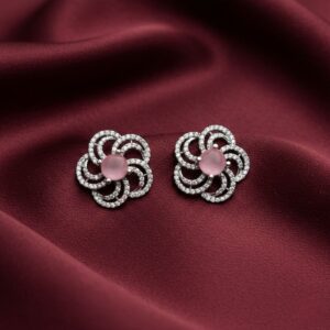 Nitet Ear Studs Pink Stones