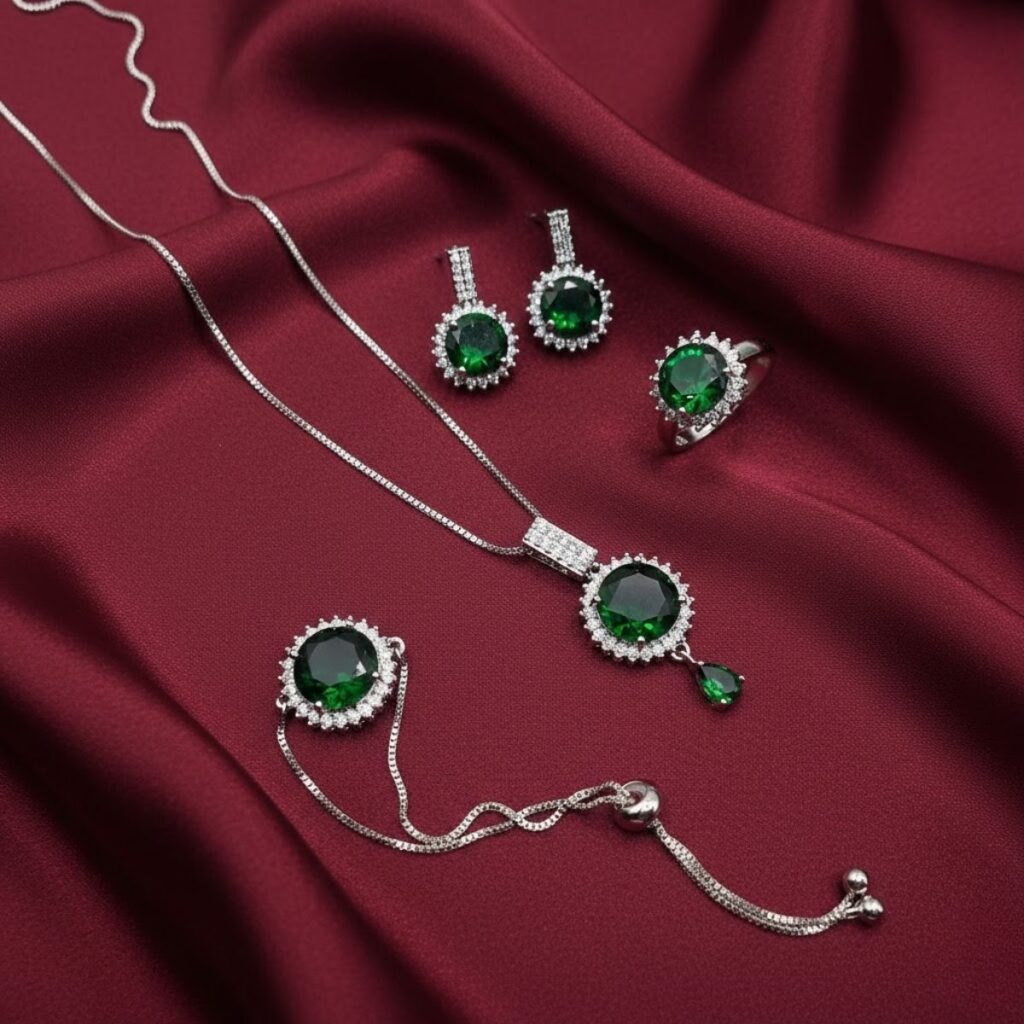 Stella Set Necklace, earrings, bindia